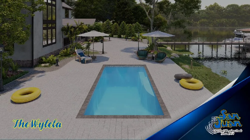 San Juan rendering of the Wylela on a paver patio